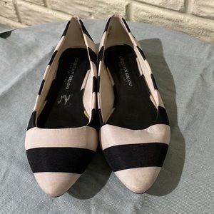 Christian Siriano Striped Flats Women’s 7 1/2 black & white CUTE 🤩
